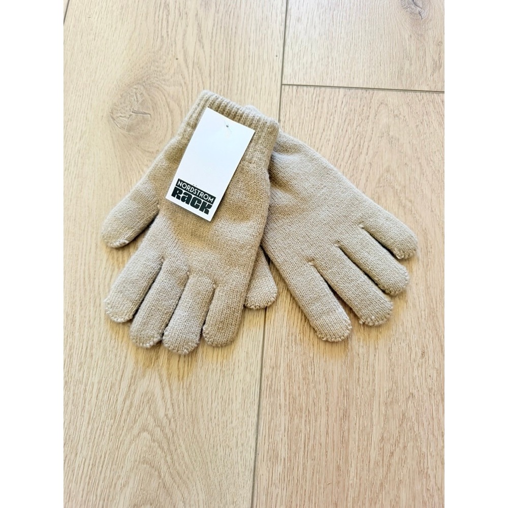 Nordstrom Rack Tan Knit Gloves One Size NWT NR505471NS Beige Winter Accessories